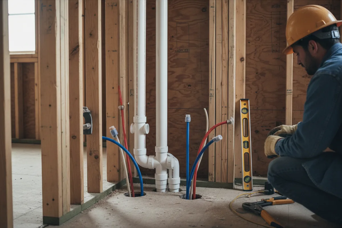 Drain and supply rough-in during Garbage Disposal Repair in Triadelphia
