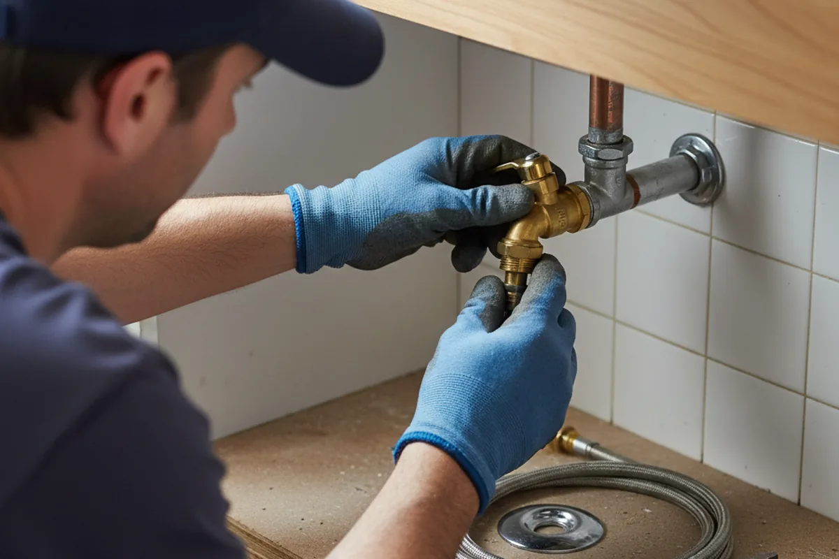 Shutoff valve and fitting work during Faucet and Fixture Repair in Triadelphia